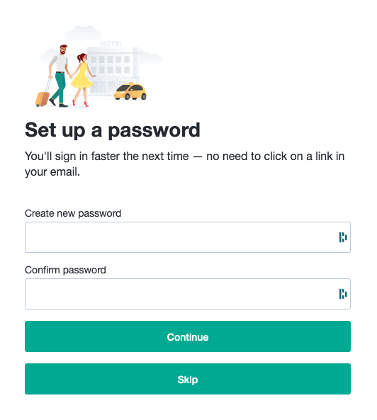 Set password modal